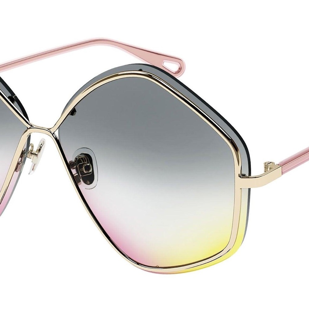 Chlo Layha Gold Multicolored Gradient Sunglasses … - image 5